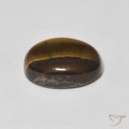 Ojo de Tigre Marrón medio natural de 8.99 ct, Ovalada, Opaco