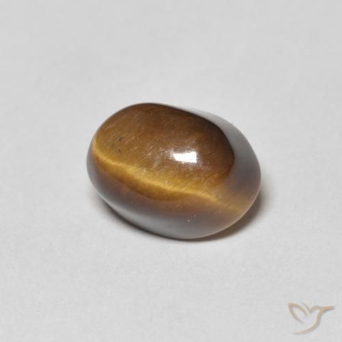 Ojo de Tigre Marrón cálido natural de 4.94 ct, Ovalada, Opaco