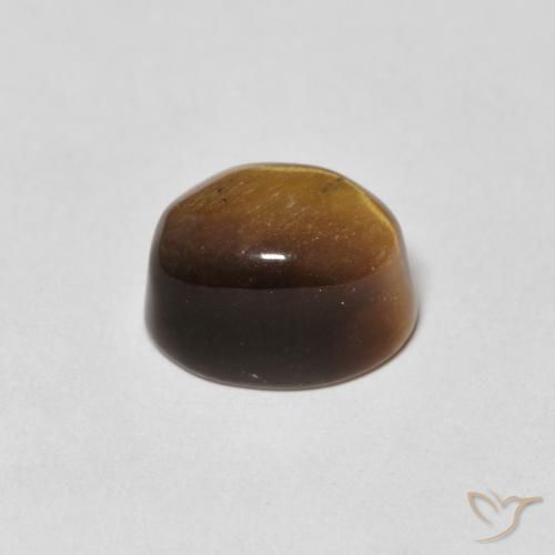 Ojo de Tigre Marrón cálido natural de 4.94 ct, Ovalada, Opaco