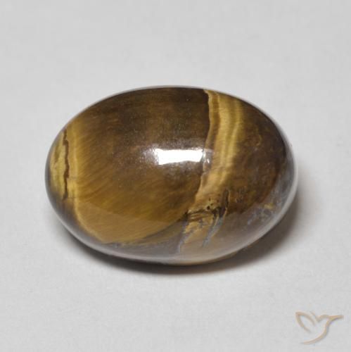 Ojo de Tigre Marrón dorado natural de 8.83 ct, Ovalada, Opaco