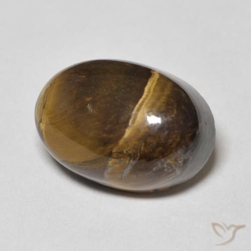 Ojo de Tigre Marrón dorado natural de 8.83 ct, Ovalada, Opaco