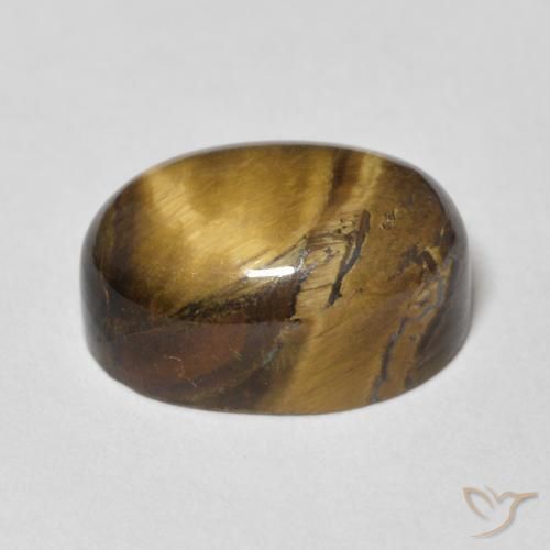 Ojo de Tigre Marrón dorado natural de 8.83 ct, Ovalada, Opaco