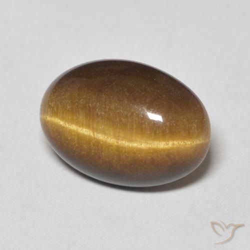 Ojo de Tigre Marrón cálido natural de 5.56 ct, Ovalada, Opaco