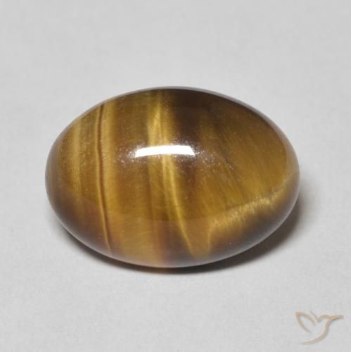 6.02ct Natural Marrón amarillento Ojo de Tigre, Ovalada, Opaco