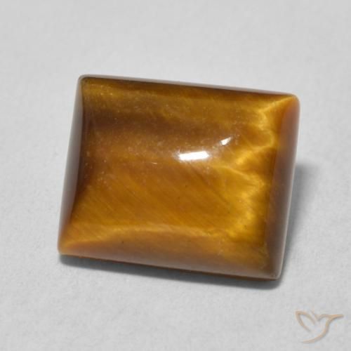 Ojo de Tigre Marrón cálido natural de 6.18 ct, Corte Baguette, Opaco