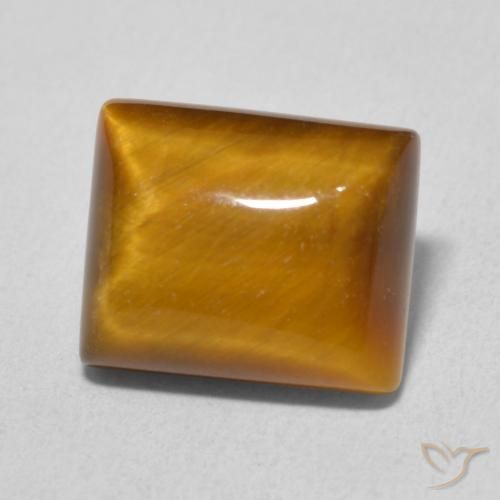Ojo de Tigre Medium Light-Brown natural de 6.15 ct, Corte Baguette, Opaco