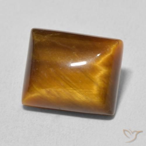 Ojo de Tigre Marrón cálido natural de 6.29 ct, Corte Baguette, Opaco