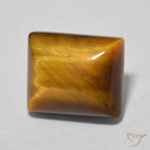 Ojo de Tigre Marrón dorado natural de 6.32 ct, Corte Baguette, Opaco