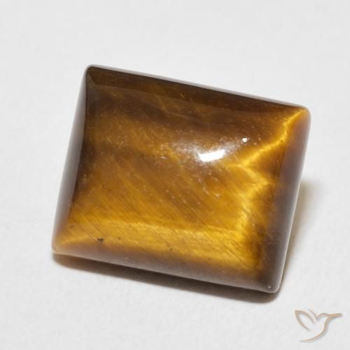 Ojo de Tigre Marrón dorado natural de 6.18 ct, Corte Baguette, Opaco