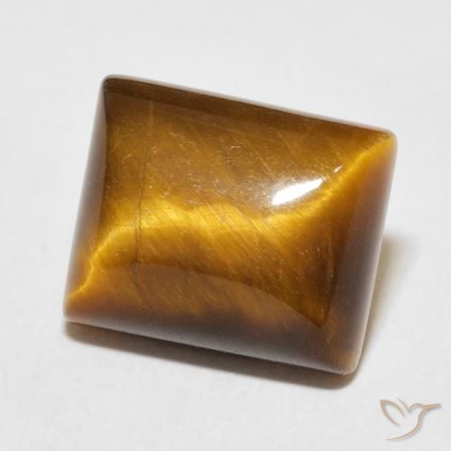 Ojo de Tigre Marrón cálido natural de 6.19 ct, Corte Baguette, Opaco