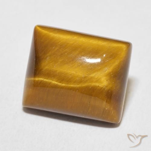 Ojo de Tigre Marrón amarillento natural de 6.02 ct, Corte Baguette, Opaco