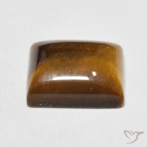 Ojo de Tigre Marrón amarillento natural de 6.02 ct, Corte Baguette, Opaco