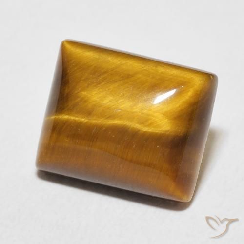 Ojo de Tigre Marrón amarillento natural de 6.24 ct, Corte Baguette, Opaco