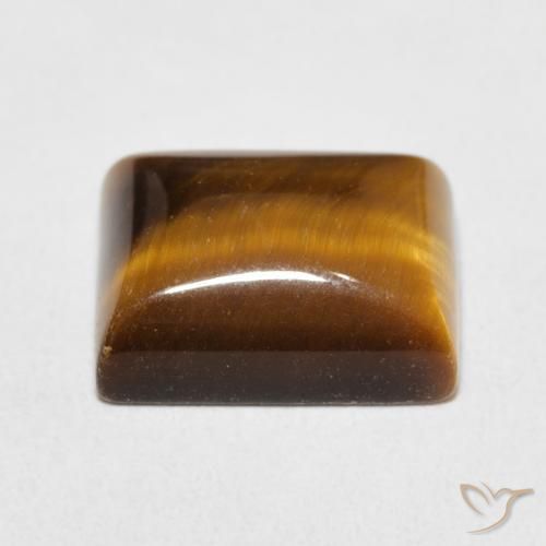 Ojo de Tigre Marrón amarillento natural de 6.24 ct, Corte Baguette, Opaco