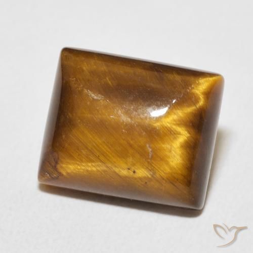 Ojo de Tigre Marrón dorado natural de 6.06 ct, Corte Baguette, Opaco