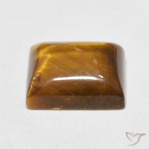 Ojo de Tigre Marrón dorado natural de 6.06 ct, Corte Baguette, Opaco