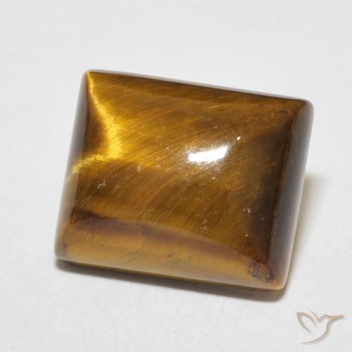 Ojo de Tigre Marrón medio natural de 6.23 ct, Corte Baguette, Opaco