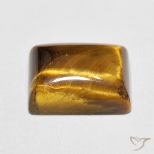 Ojo de Tigre Marrón medio natural de 6.23 ct, Corte Baguette, Opaco