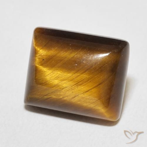 Ojo de Tigre Marrón dorado natural de 6.23 ct, Corte Baguette, Opaco