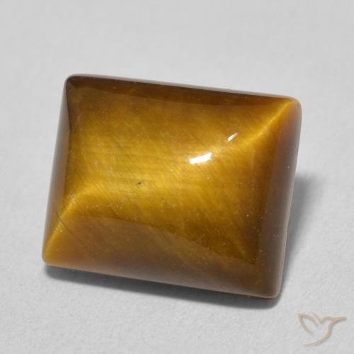 Ojo de Tigre Marrón medio natural de 6.17 ct, Corte Baguette, Opaco