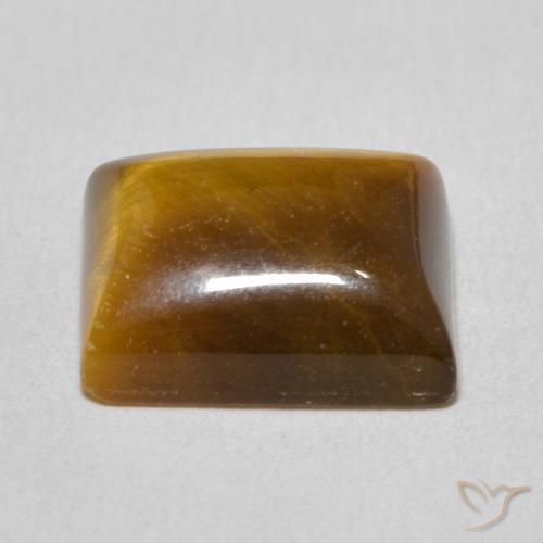 Ojo de Tigre Marrón medio natural de 6.17 ct, Corte Baguette, Opaco
