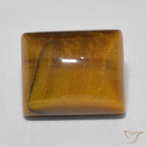 6.36ct Natural Marrón dorado Ojo de Tigre, Corte Baguette, Opaco