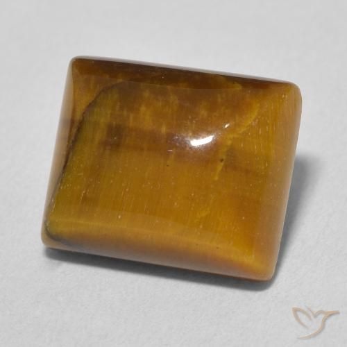 Ojo de Tigre Marrón dorado natural de 6.36 ct, Corte Baguette, Opaco
