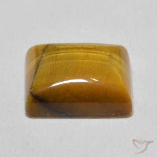 Ojo de Tigre Marrón dorado natural de 6.36 ct, Corte Baguette, Opaco
