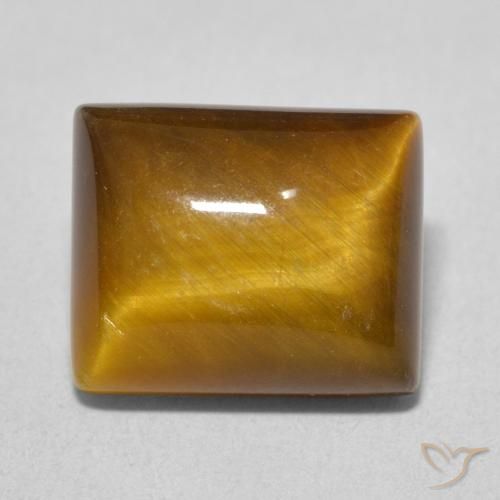 6.16ct Natural Medium Light-Brown Ojo de Tigre, Corte Baguette, Opaco