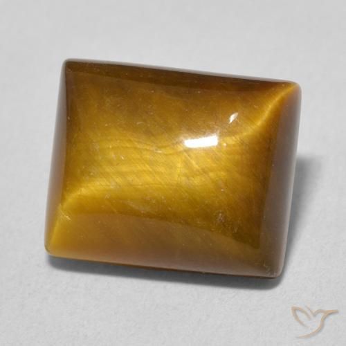 Ojo de Tigre Medium Light-Brown natural de 6.16 ct, Corte Baguette, Opaco
