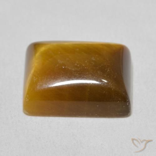 Ojo de Tigre Medium Light-Brown natural de 6.16 ct, Corte Baguette, Opaco