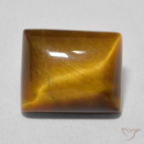 6.18ct Natural Medium Light-Brown Ojo de Tigre, Corte Baguette, Opaco