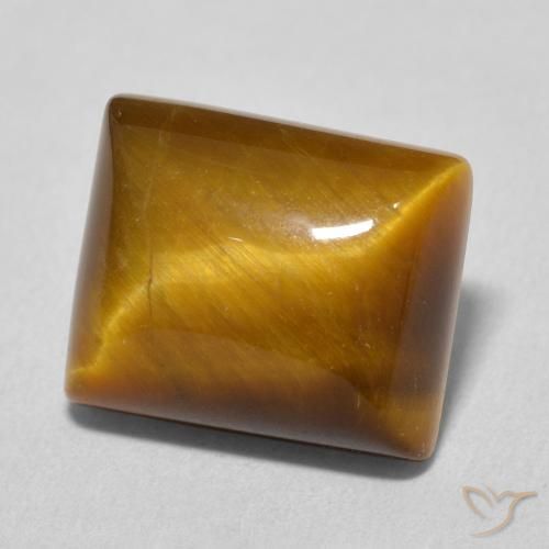 Ojo de Tigre Medium Light-Brown natural de 6.18 ct, Corte Baguette, Opaco