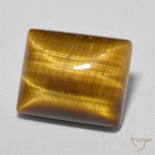 Ojo de Tigre Marrón cálido natural de 6.25 ct, Corte Baguette, Opaco