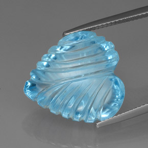 Topacio azul natural de 27,79 ct, forma de corazón, transparente