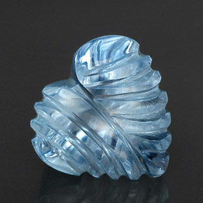 Topacio azul natural de 21,42 ct, forma de corazón, transparente
