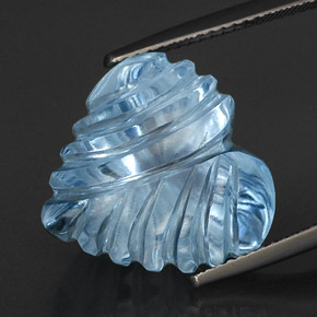 Topacio azul natural de 21,42 ct, forma de corazón, transparente