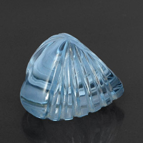 Topacio azul natural de 21,42 ct, forma de corazón, transparente