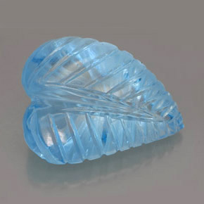 Topacio azul natural de 27,74 ct, forma elegante, transparente