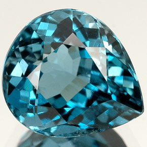Topacio azul natural de 2,84 ct, en forma de pera, VVS-VS