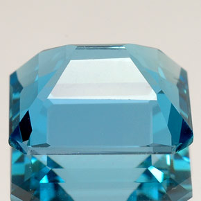 Topacio azul natural de 5,23 ct, corte esmeralda, VS