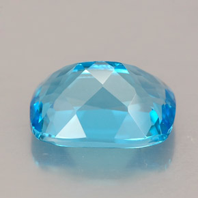 Topacio azul natural de 3,58 ct, corte cojín, VVS