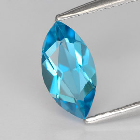 Topacio azul natural de 1,40 ct, marquesa, VVS-VS