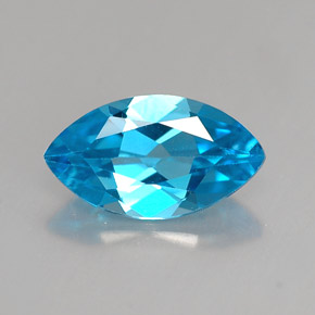 Topacio azul natural de 1,54 ct, marquesa, VVS