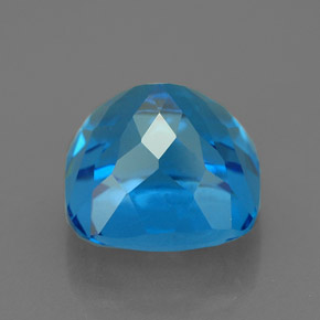 Topacio azul natural de 6,62 ct, corte cojín, VS