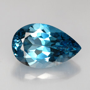 Topacio azul natural de 5,24 ct, en forma de pera, VS