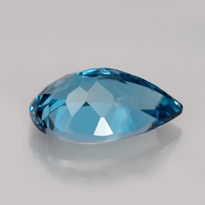 Topacio azul natural de 5,24 ct, en forma de pera, VS