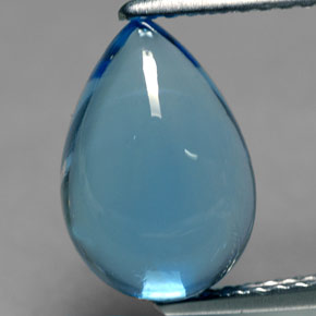 Topacio azul natural de 4,24 ct, en forma de pera, transparente
