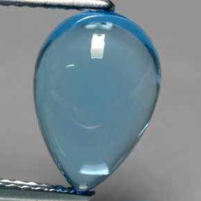Topacio azul natural de 4,24 ct, en forma de pera, transparente