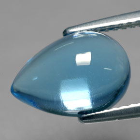 Topacio azul natural de 4,24 ct, en forma de pera, transparente